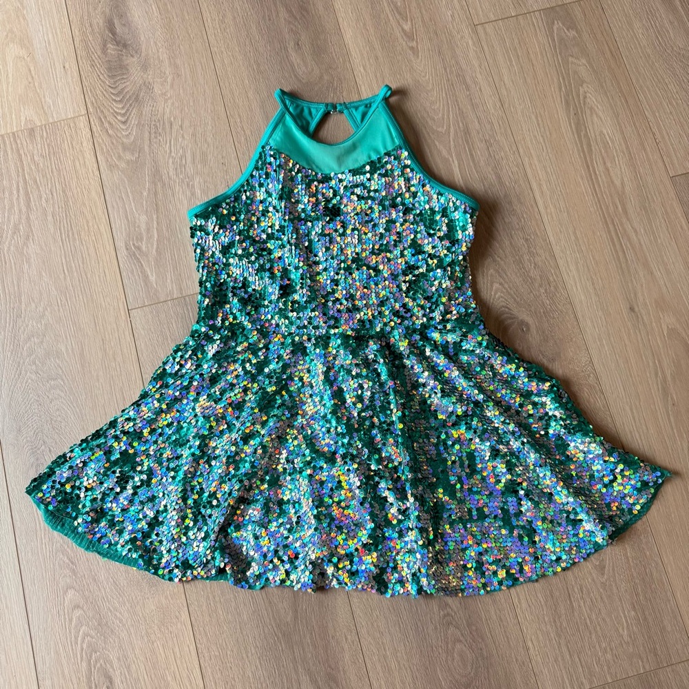 C27 Weissman Sparkling Sequin‎ Green Dancing Ballerina 
Dress